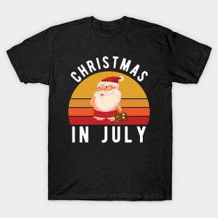 Christmas In July T-Shirt Funny Santa Summer Beach Vacation T-Shirt